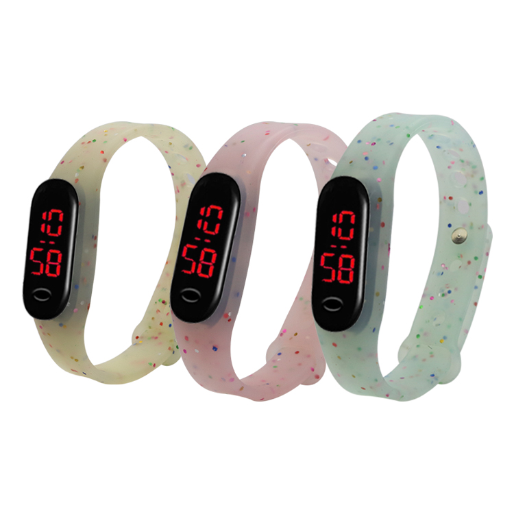 硅膠表帶，LED手環(huán)硅膠腕表帶，學(xué)生電子硅膠手表帶定制